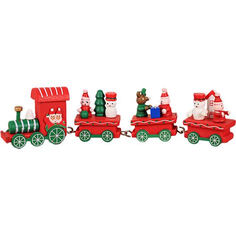 Tren De Navidad De Madera - Decoración Navideña Para Mesa Estantería O Repisa - 1 Unidad (1/5)