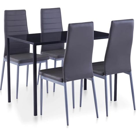 vidaXL Set da Pranzo 5 pz Grigio