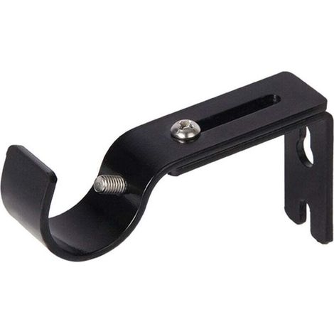 4 Pcs Support Tringle Rideaux Réglable avec 8 Vis Support Mural Barre Rideau Extensible en Acier Inoxydable ，noir，8.8-11.524.6cm