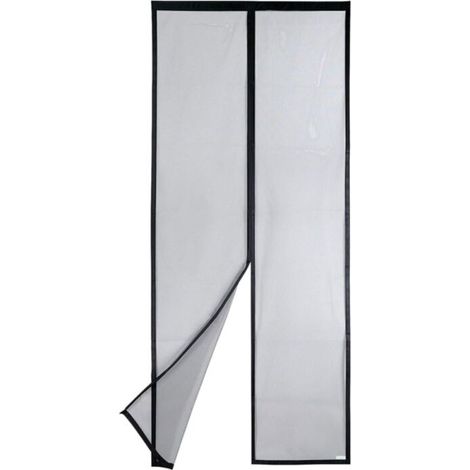 Porte Moustiquaire Magnétique 90x210cm - Noir, Maille Robuste, Joint Magnétique, Fermeture Automatique pour Protection et Ventilation