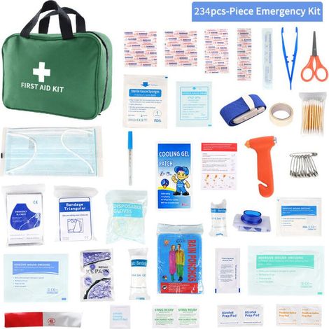 36 types de trousses de premiers secours de 235 pièces pour les familles en plein air,rouge