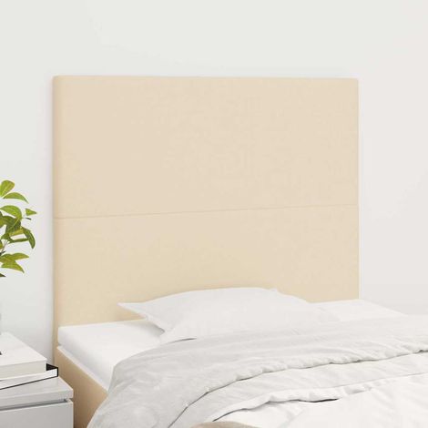 vidaXL Tête de lit Crème 80x5x118/128 cm Tissu (1/5)