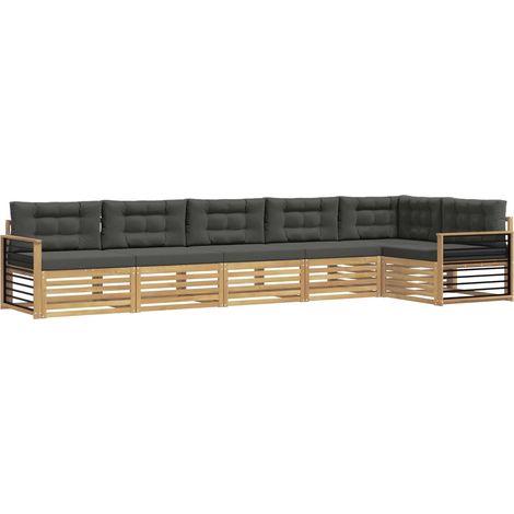 Outdoor-Sofagarnitur 6 stk. 6-Sitzer Weiß und Anthrazit vidaXL (1/5)