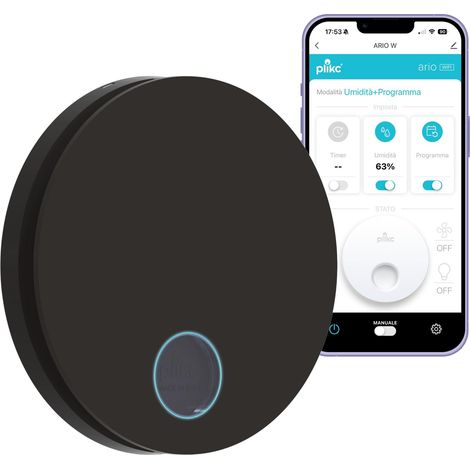 Aspirateur de Plafond ou Mural Wi-FI, ABS, Noir (1/5)