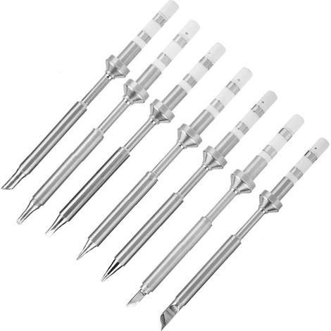 TS100 panne fer à souder,7pcs Mini en acier inoxydable remplacement fer à souder Conseils for TS100 Fer à souder 7 Types (1/5)