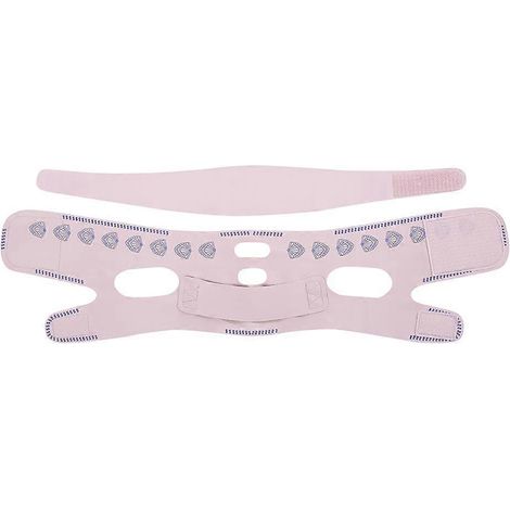 Masque sculptant visage rose nouvelle version améliorée avec sangle frontale, en nylon et élasthanne, anti-rides, effet liftant en V, soutien raffermissant de nuit (1/4)