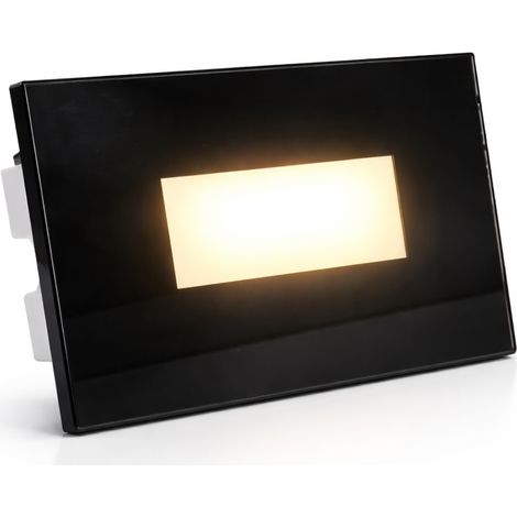 Segnapasso Faretto LED da incasso per scatola 503 IP65 4W 3 tonalità CCT Luce calda, naturale, fredda - vetro Nero per esterni e interni 220V