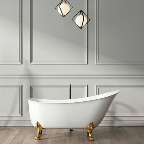 Bañera con patas BALMAIN 161 cm patas LEÓN DORADAS