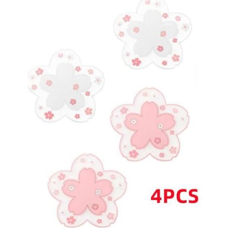 Dessous de verre - Fleurs de Cerisier - Silicone - Antidérapant - 11.5 cm - 4 pièces (1/4)