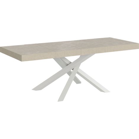Tavolo Allungabile 200-460x90x77 cm Volantis Premium Cashmere Telaio Bianco (1/5)