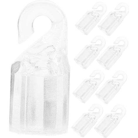 Lot de 10 crochets et embouts de tringle à rideaux en plastique de rechange pour rideaux et stores (1/5)