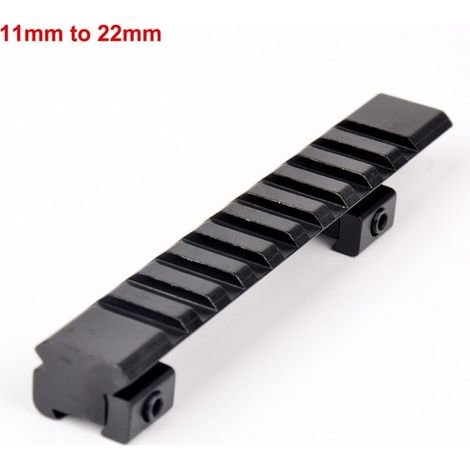 Adattatore per binario da 11 mm a 20 mm, 10 slot e 124 mm di lunghezza, accessori per montaggio oscilloscopio, caccia, 1 pz (1/5)