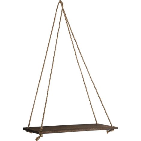 Étagère murale en corde, couleur carbonisée, 35 x 14 cm, porte-pots, étagère de rangement, décoration intérieure (1/3)