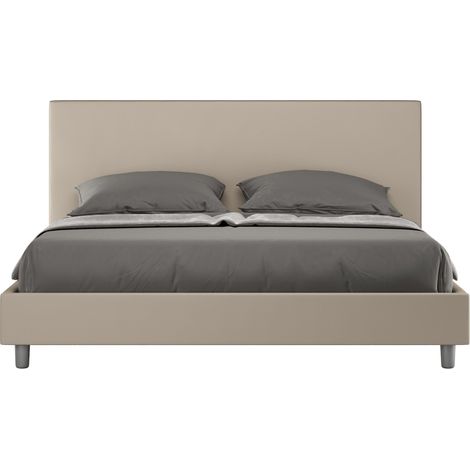 Letto Matrimoniale 160x190 cm con Rete Naspy Tortora