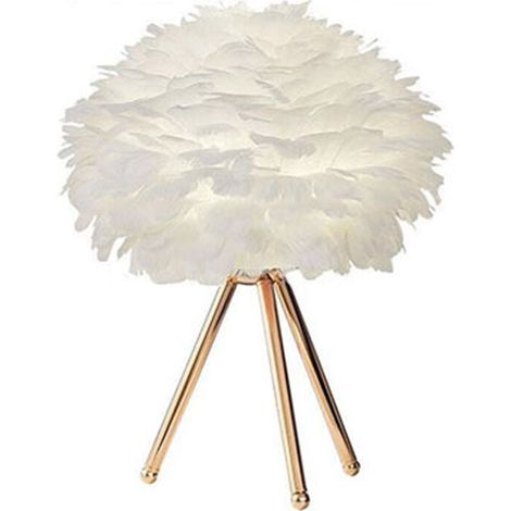 Plume LED lampe de Table avec bouton poussoir lumière tamisée décorative or bureau lit veilleuse prise ue prise ue Type 1 triangulaire (1/5)