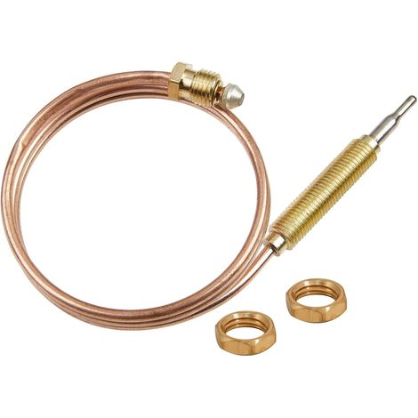 Thermocouple à Gaz Universel M8, Sonde de Chauffage pour Brûleur à Gaz, 600mm, Pièces de Rechange pour Chauffage Extérieur, Écrous de Connexion, Accessoires pour Cheminée et Barbecue (1 pièces) (1/5)