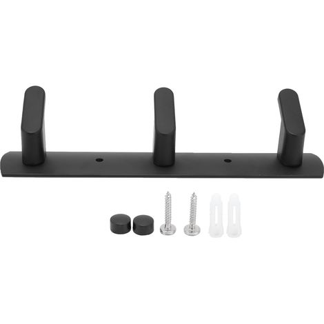 Crochet mural en aluminium pour cuisine, salle de bain, garde-robe, espace Simple, noir 3 (1/4)