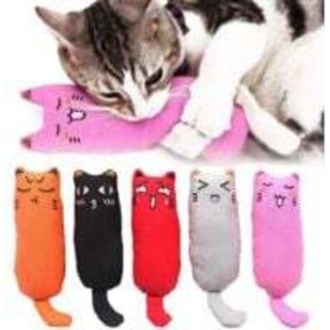 Juguete masticable resistente a las mordeduras para gatos, juego de 5 piezas, con forma de ratón, relleno de hierba gatera, juguete para la dentición. (1/4)