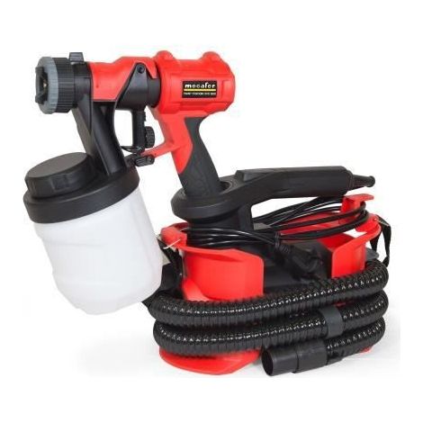 Mecafer – Pistolet à peinture HVLP 800W – Débit 1100 ml/min – Buse 2.5 mm – Pression 0.2/0.3 bar – Pour laque, vernis et anti-rouille