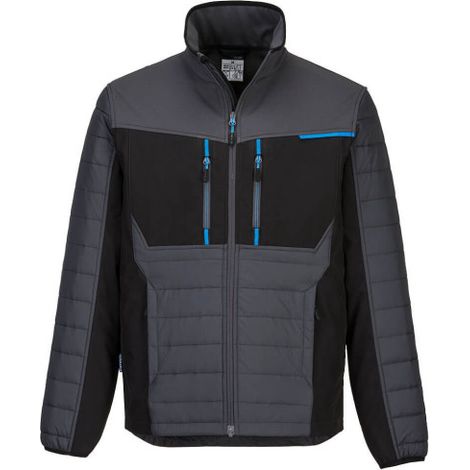Chaqueta corporativa de paneles acolchados WX3 Hybrid Baffle, adorno reflectante T752 M Gris metálico
