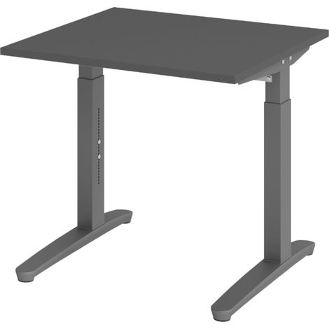 bümö Schreibtisch Serie-XB Quadrat: 80 x 80 cm  Graphit Graphit