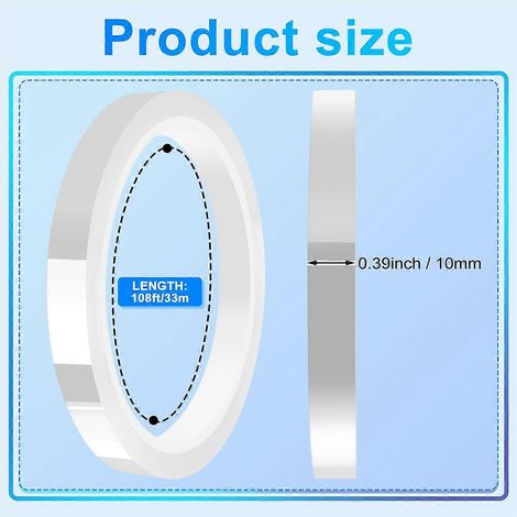 6 Rollen transparentes Heizband, 10 mm x 33 m (108 Fuß) (1/5)