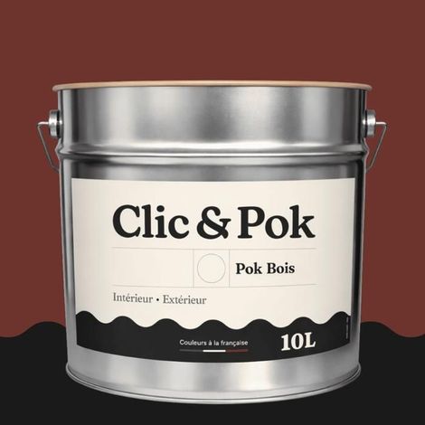 Peinture Bois Extérieur – POK BOIS - 10L - RAL 3009 - Rouge oxyde- Résistante aux intempéries - Ne s'écaille pas