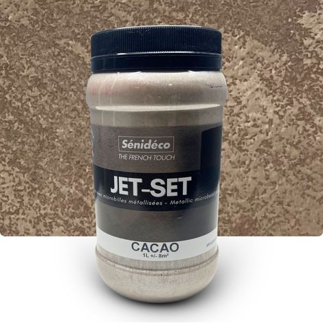 Peinture décorative effet métallisé avec billes de verre – JET SET 1L pour 10m² Coloris Cacao (1/5)