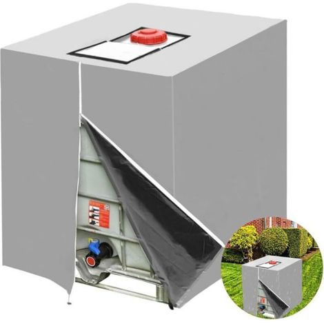 Bache IBC - 116x100x120 cm - Pour Cuve 1000 L - Anti-UV Anti-Pluie Anti-Poussière - Fermetures Éclair Latérales - 1 Pièce (1/5)