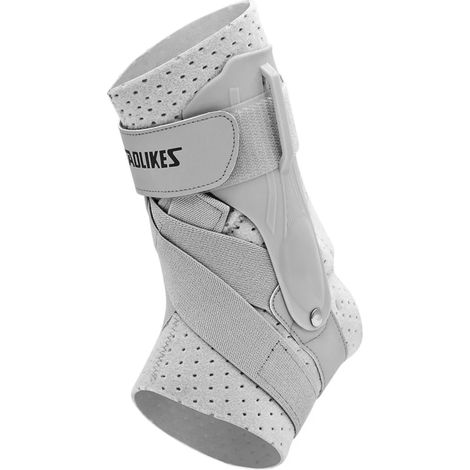 (Gris, Taille L) Manchon de compression de soutien de la cheville pour le sport, adapté aux entorses de la cheville, à la fasciite plantaire et au basketball. (1/5)