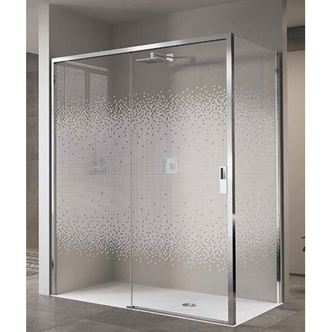 SchiebetüreOpera 89-91cm Höhe 200cm links Echtglas Klar 8mm chrom