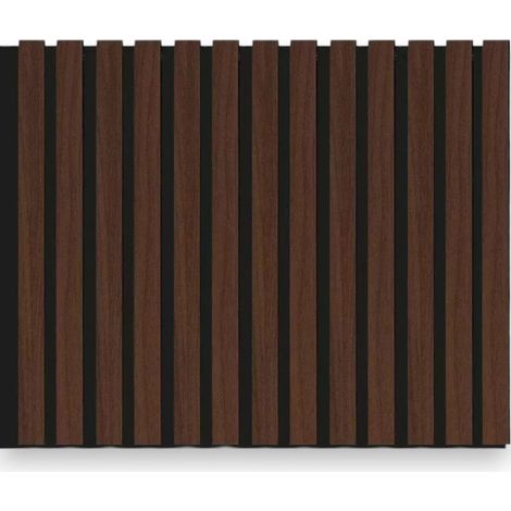 4 pannelli fonoassorbenti decorativi flessibili in mdf per uso interno noce scuro 60x275 cm
