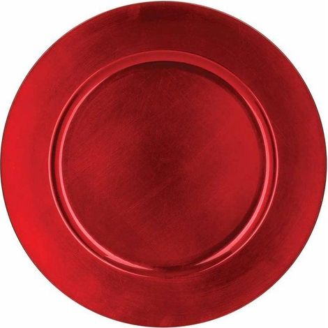 Plato festivo atmosphera plástico rojo 33 cm