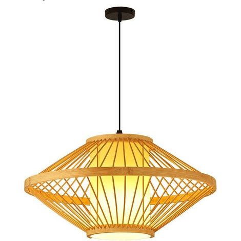 Suspension LED Lustre en bambou Forme de UFO D40cm (1/3)
