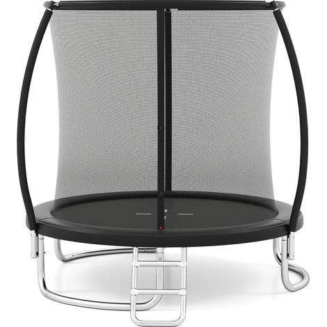 Trampoline Exterieur Enfant Adulte Ø244 cm, Trampoline Jardin Exterieur, Filet de Sécurité, Cadre en Acier Galvanisé Antirouille, Échelle, pour 3 Ans+