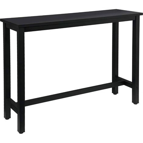 WOLTU 1x Bartisch Bistrotisch Stehtisch Esstisch, Metallgestell, Tischplatte aus MDF schwarz