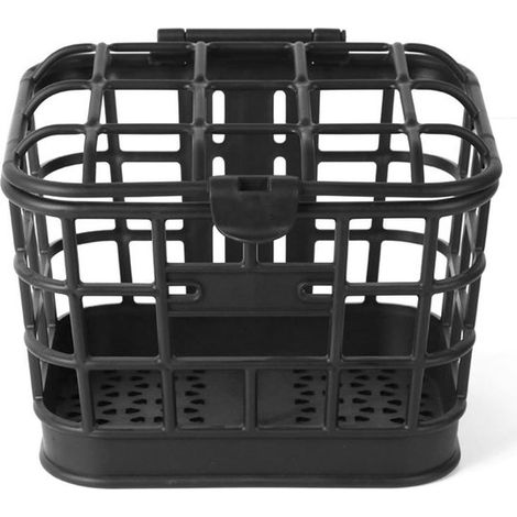 Cesta para bicicleta de gran capacidad, antiextrusión, de material PC negro, desmontable, con tapa, para bicicleta eléctrica. (1/5)