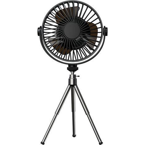 Ventilateur sur pied avec trépied - design en cuivre - ventilateur mobile - 3 vitesses (noir, 13,3 cm) (1/5)
