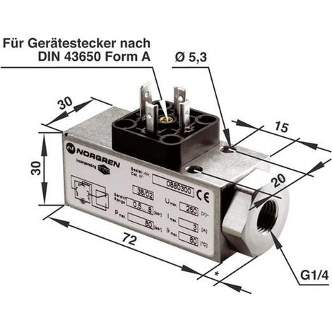 [NEUWERTIG] Norgren Druckschalter 1 bis 16 bar 1 Wechsler Pneumatik-Druckschalter 18D (1/2)