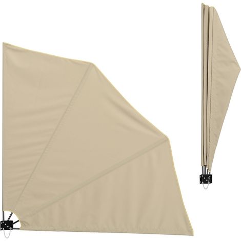 Toldo lateral parasol de pared protección solar beige poliéster 160cm x 160cm 030003080