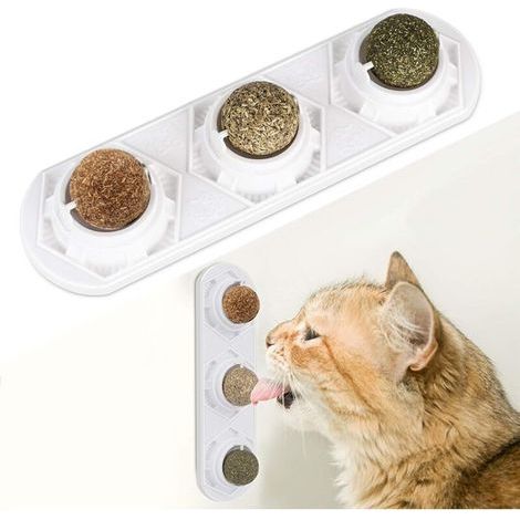 Jouets pour chats en herbe à chat comestible bio – Lot de 6 balles naturelles nettoyantes pour dents et digestion, sans additifs