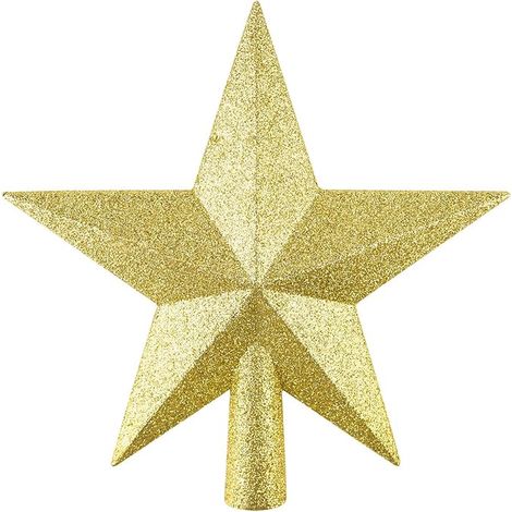 Stück 6 Zoll Glitzerstern Mini-Weihnachtsbaumspitze bruchsicher kleine Weihnachtsbaumdekoration Baumspitze für Weihnachtsschmuck oder