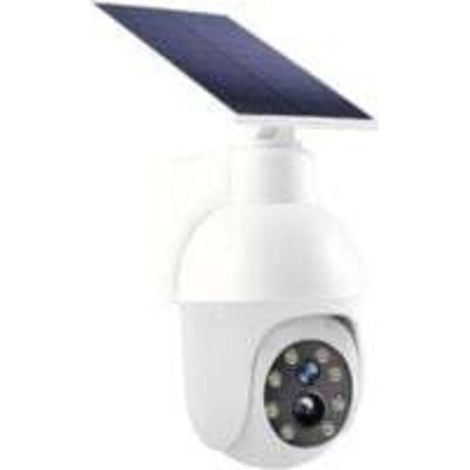 Projecteur solaire ultra-lumineux à 360 degrés, caméra de vidéosurveillance virtuelle, détecteur de mouvement extérieur, projecteur étanche IP66, fausse caméra dôme PTZ sans fil pour porche, jardin, t (1/5)