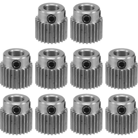 10 pièces de roue d'extrudeuse, engrenage à 36 dents en acier inoxydable pour imprimante 3D -10, -10S, S5, 3 (1/4)