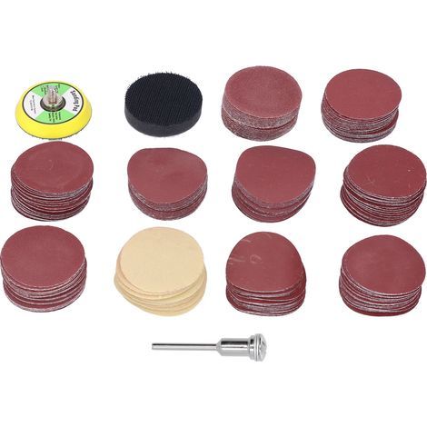 203 pièces disque de ponçage 80-3000 grains 2 pouces ponceuse papier ensemble de papier de verre Kit pour fer bois plastique (1/5)