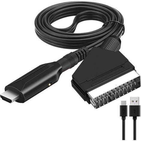 Adaptateur Péritel vers HDMI, Convertisseur Péritel vers HDMI avec câble HDMI, Scart vers Hdmi Convertisseur, pour Full HD TV (1/5)