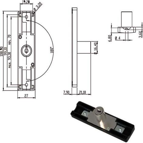 Cerradura para muebles con barra de deslizamiento 240415 Omr