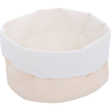 Cesta de pan redonda de tela essentiels, d. 24 cm, color beige - 5five