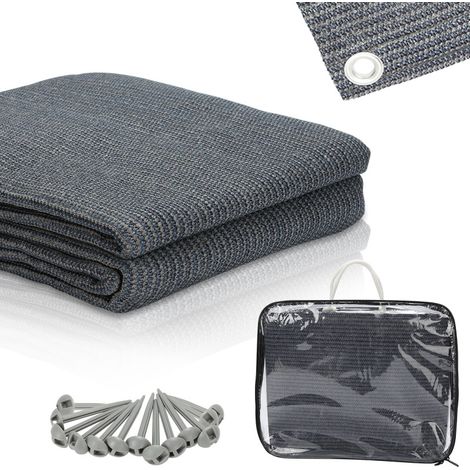 SWANEW Tenda da sole impermeabile tappeto campeggio tenda terra all'aperto telone picnic copertura caravan - Grigio - 200x200cm (1/5)