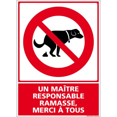 Autocollants de Signalisation Souple – Panneaux de Signalisation Autocollants – Plusieurs tailles au choix – Signalisation Française - Un maître responsable ramasse, merci à tous - 300 x 420 mm